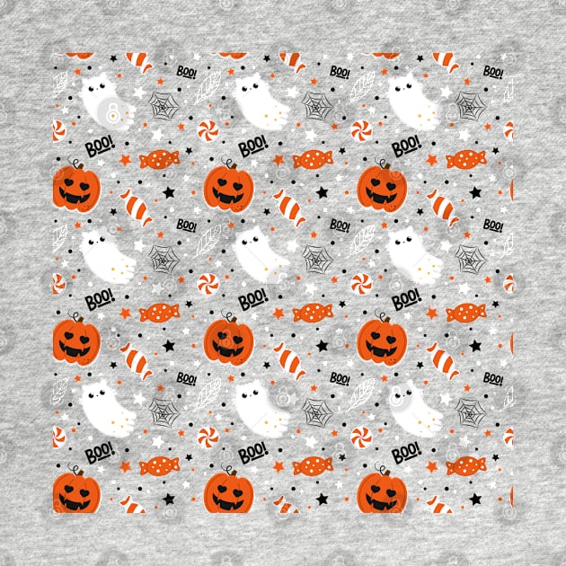 Halloween cute orange pattern by Saya Raven